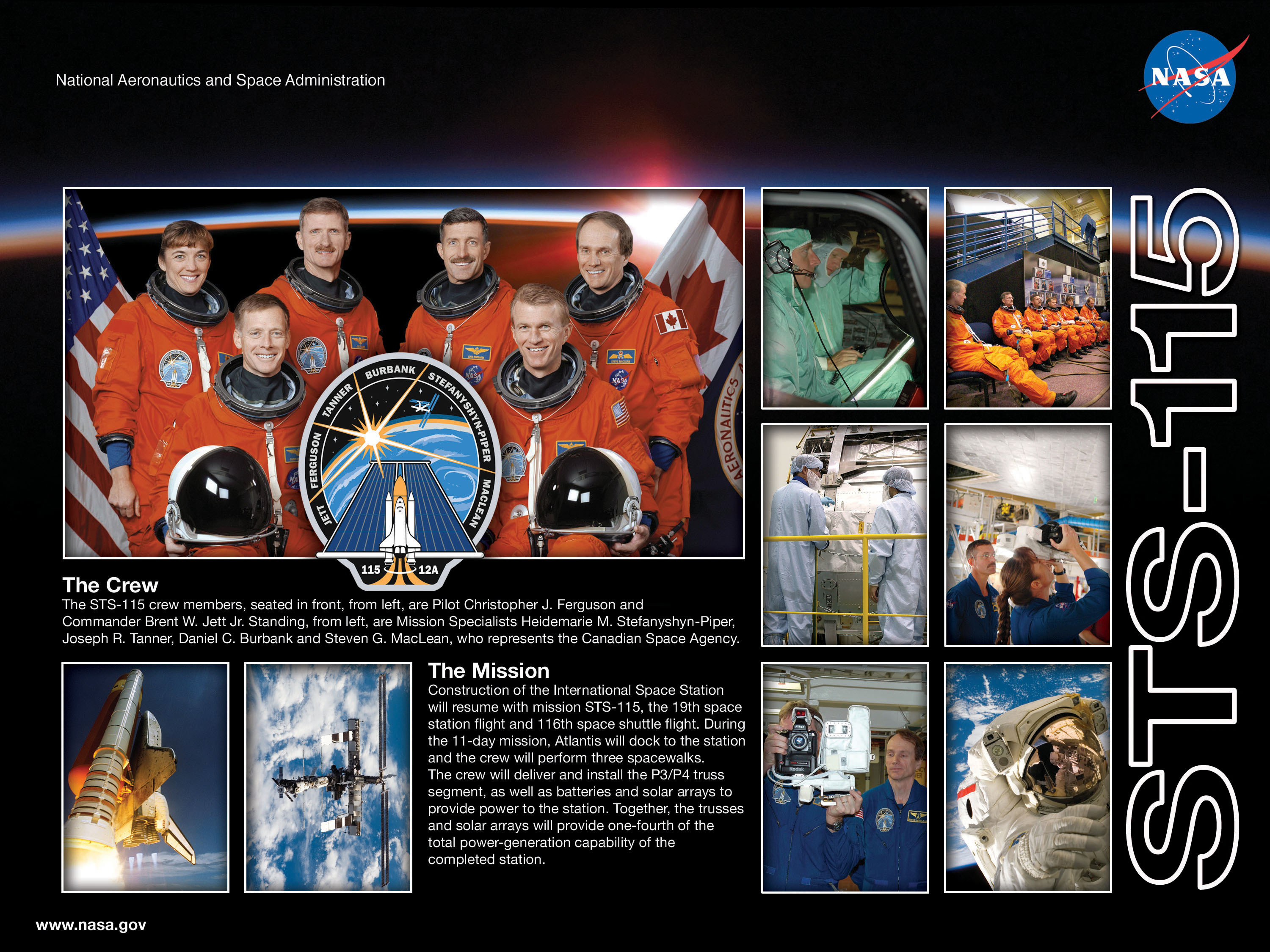 STS-115 crew poster. Image credit NASA