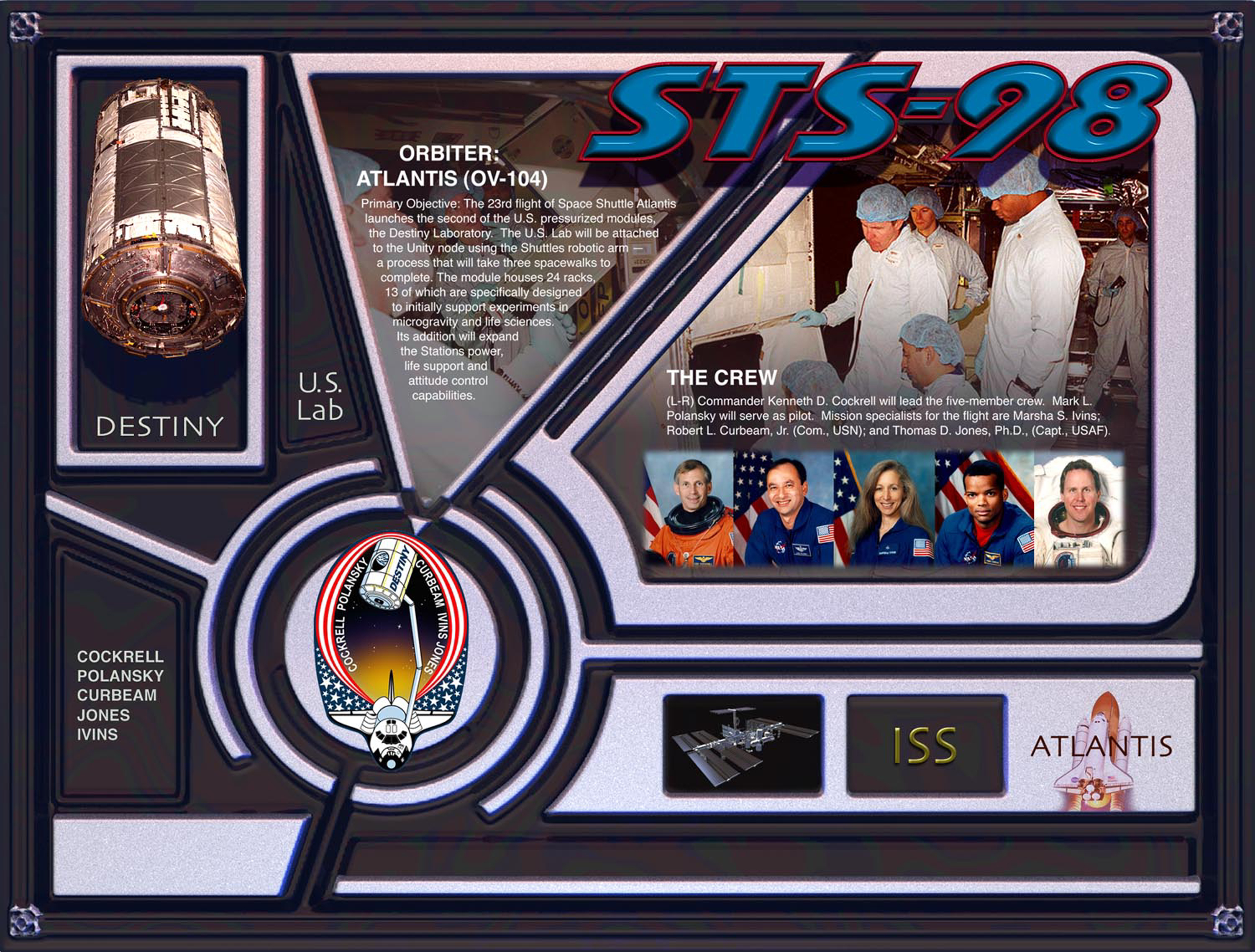 STS-98 crew poster