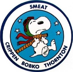 SMEAT Patch image from NASA.gov and drawn by "Peanuts" creator Charles Schulz.