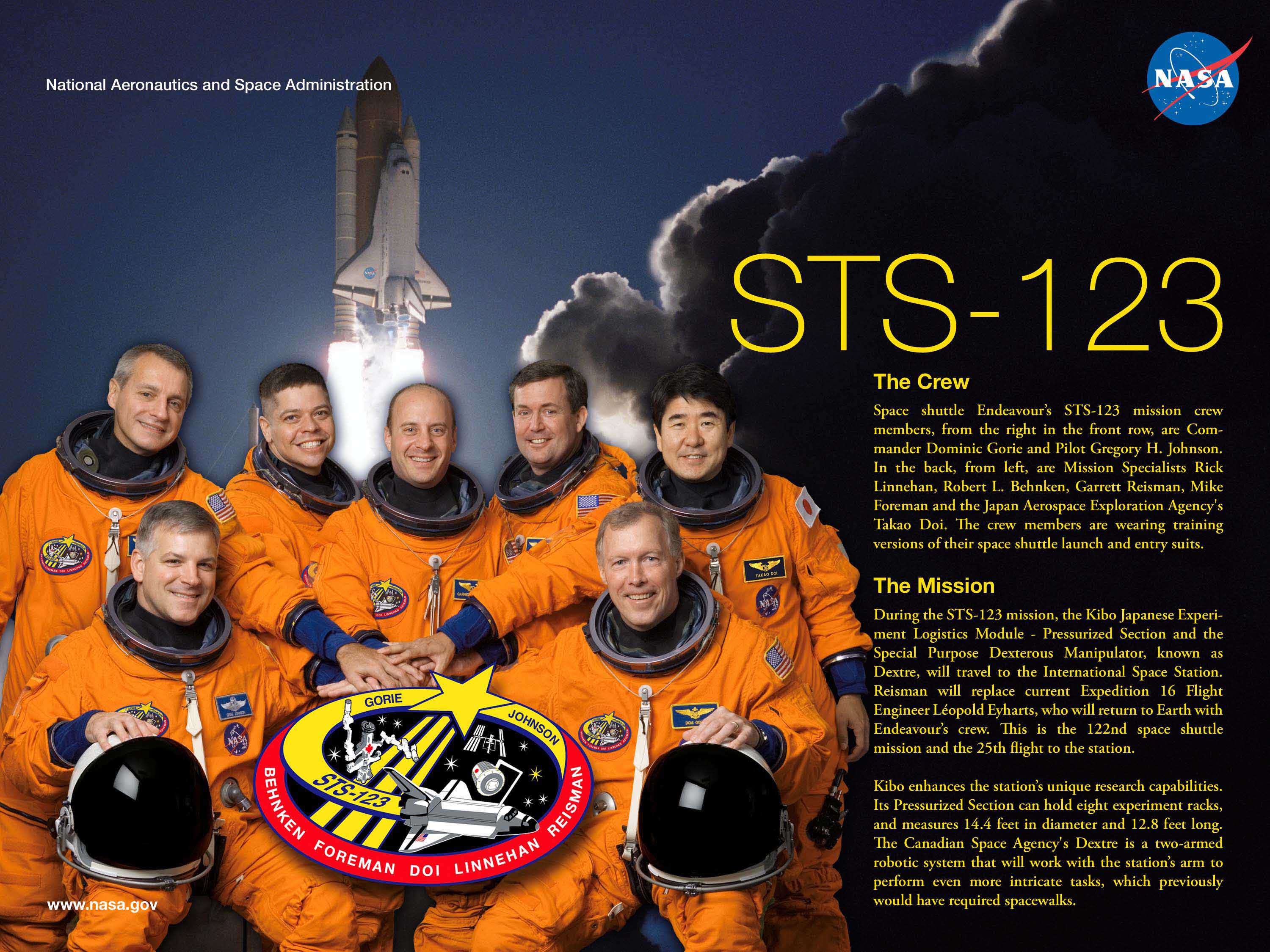 STS-123 Crew Poster. Image credit NASA