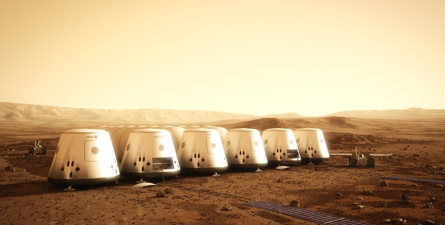 A visualization of the Mars One colony. Image credit Mars One